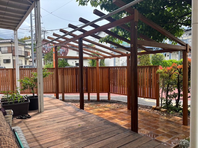 庭　リニューアル 3　パーゴラが効果ありました